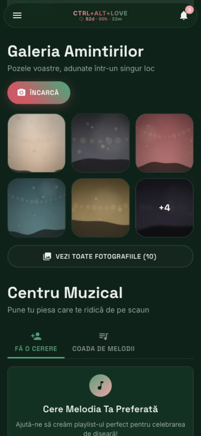 Galeria foto a nunții, cu pozele încărcate de invitați